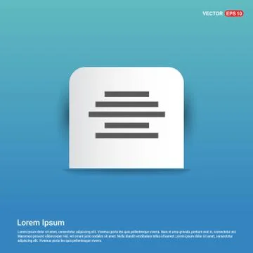 Document align icon - Blue Sticker button Stock Illustration