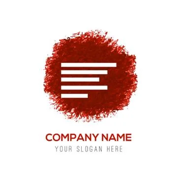 Document align icon - Red WaterColor Circle Splash Stock Illustration