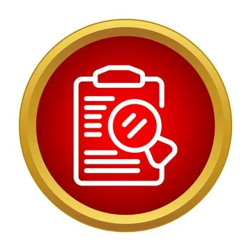 Document analysis and inspection magnifying glass icon Ilustración de archivo