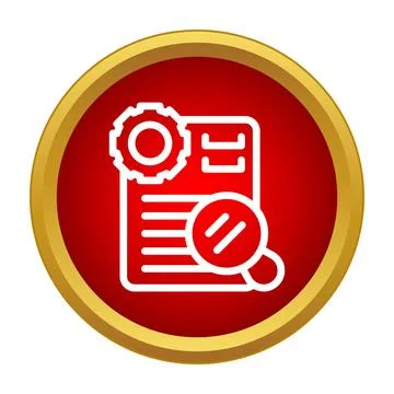 Document analysis and optimization icon with gear Illustration