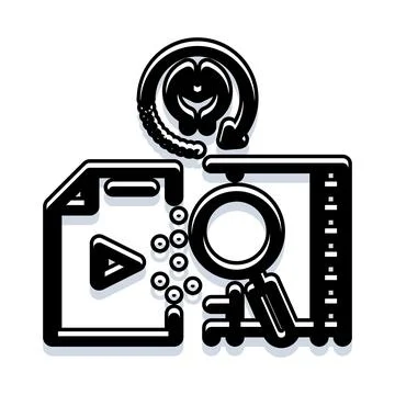 Document analysis and process automation icon Stock Illustration