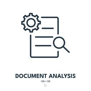 Document Analysis Icon. File, Report, Information. Editable Stroke Stock Illustration