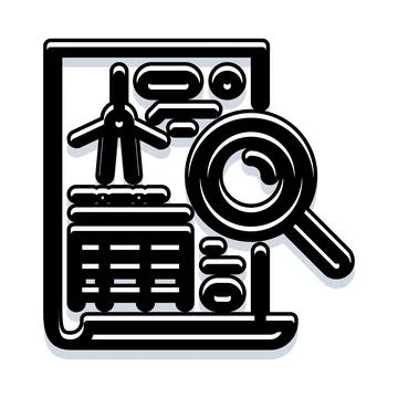 Document analysis investigating clean energy solution icon Stock Illustration