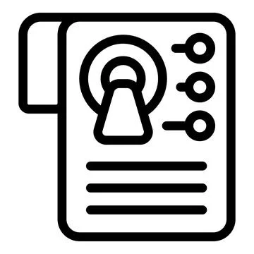 Document with analytics chart and settings buttons icon Stock Illustration