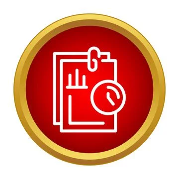 Document analytics report with clock icon representing deadline Stockillustratie