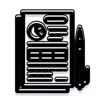Document analyzing business statistics and financial data イラスト素材