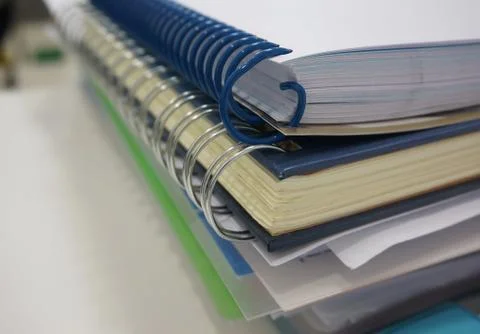 Document and binder ring book at office Stock Photos