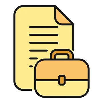 Document and briefcase representing business accounting and career Stock Illustration