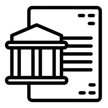Document and building line icon. College documentation vector illustration Stock Illustration