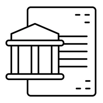 Document and building thin line icon. College documentation vector illustration Ilustración de archivo