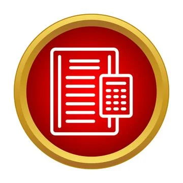 Document and calculator icon representing accounting finance Stock Illustration