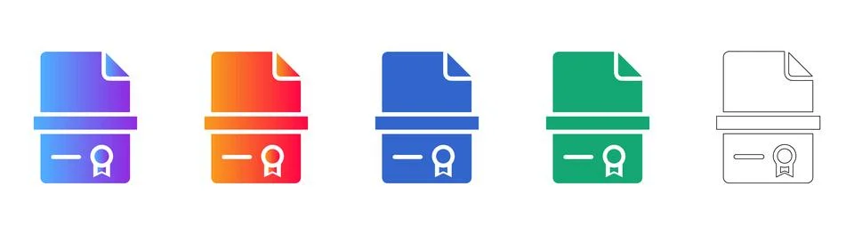 Document and Certificate Folder Icons イラスト素材