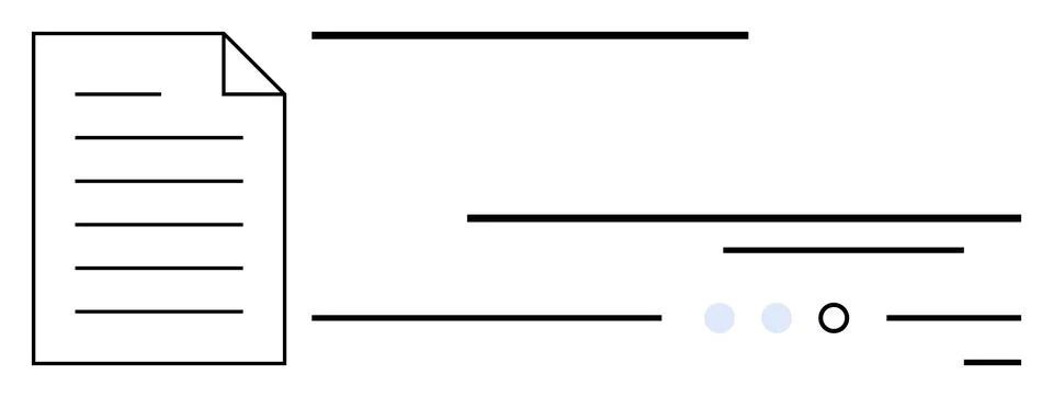 Document and Communication Elements with Text Lines and Blue Dots Illustratio Stock Illustration