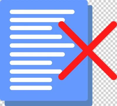 Document and cross mark (2) 스톡 일러스트