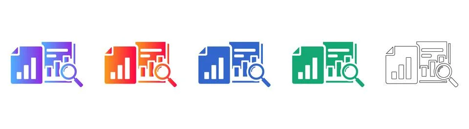 Document and Data Audit Icons Stock Illustration