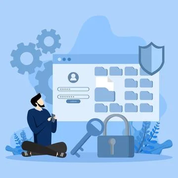 Document and data security concept 스톡 일러스트
