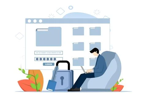 Document and data security concept Illustrazione stock