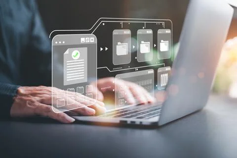 Document and database management concept. record keeping database technolog.. Stock Photos