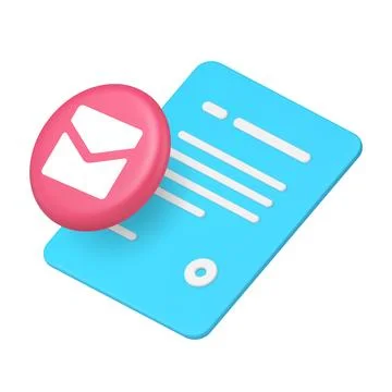 Document and email envelope icon for messaging app and web UI. Concepts of ma Stock Illustration