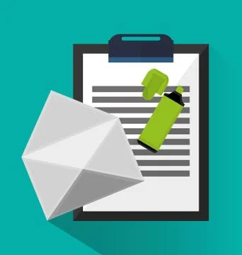 Document and envelope of office and work design Illustrazione stock