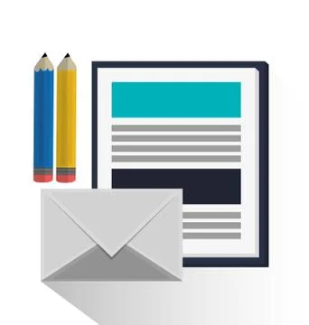 Document and envelope of office and work design Illustrazione stock