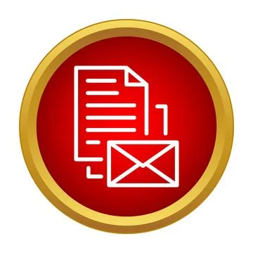 Document and envelope sending email icon button Illustrazione stock