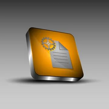 Document and gear icon Stock Illustration