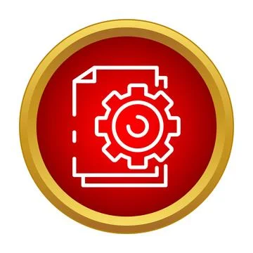 Document and gear icon representing file settings Illustrazione stock