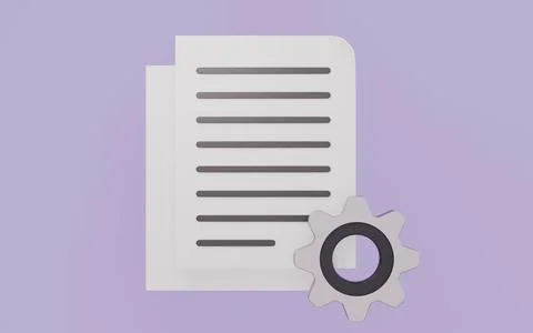 Document and gear icon representing structured project documentation Stock Illustration