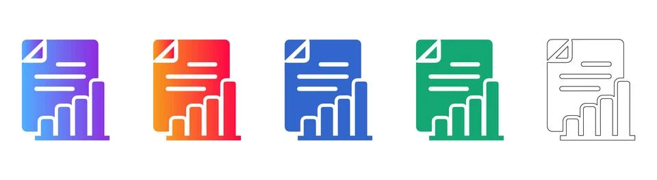 Document and Growth Chart Icons for Business Analytics Stock Illustration