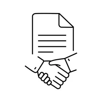 Document and handshake icon. Vector illustration eps 10 Stock Illustration