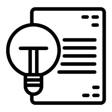 Document and light bulb line icon. Idea and paper vector illustration isolated Stock Illustration