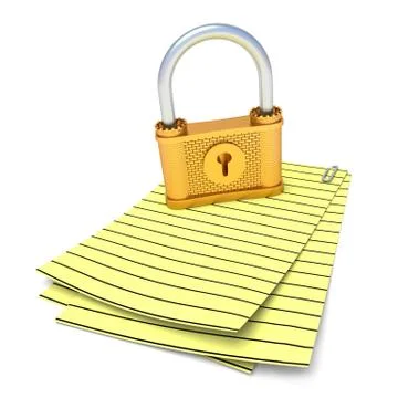 Document and lock Stock Illustration