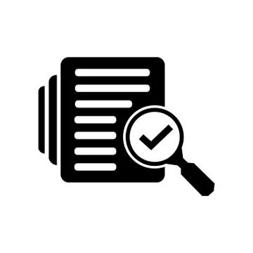 Document and magnifier icon. Vector illustration eps 10 Stock Illustration
