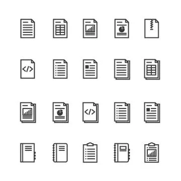 Document and notebook outline icon. isolated checklist paper icon in thin lin イラスト素材