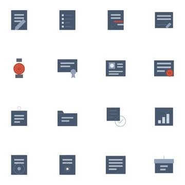 Document and Office Icon Set Stockillustratie