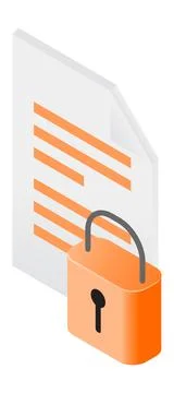 Document and padlock security Stock Illustration