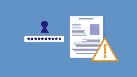 Document And Password Cyber Security Technology 2d Animation with Alpha Matte Stock Footage 336293538