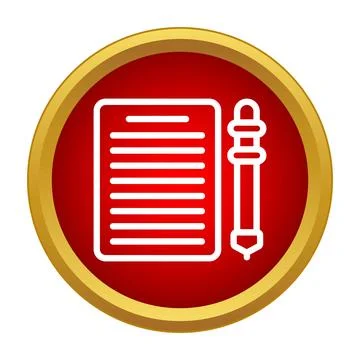 Document and pen creating a checklist or report icon Stock Illustration