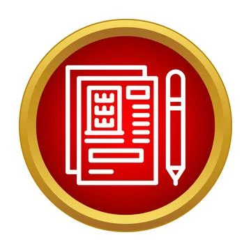 Document and pen icon for agreement concept 库存插图