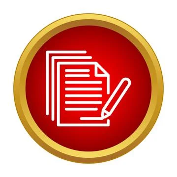Document and pen icon creating contract or form Illustrazione stock