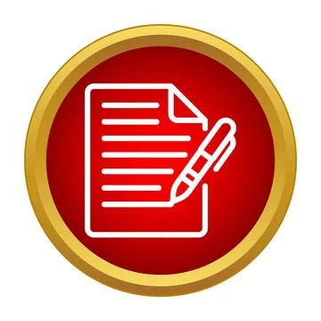 Document and pen icon creating new content Stock Illustration