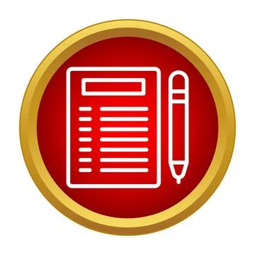 Document and pen icon processing data or notes Stock Illustration