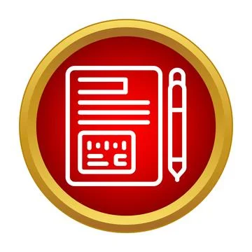 Document and pen icon representing agreement or contract 库存插图