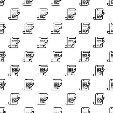 Document and pen pattern showing agreement and contract Stock Illustration