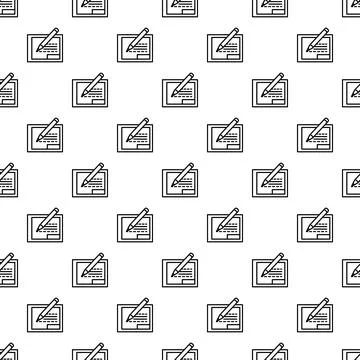 Document and pencil seamless writing pattern background 스톡 일러스트