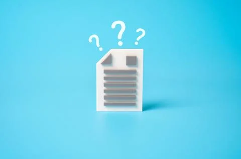 Document and question marks. FAQ on submitting a package of documents. User c 스톡 사진