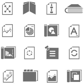 Document and report icons Stock Illustration