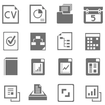 Document and report icons Illustrazione stock