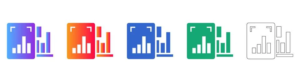 Document and Report Statistical Analysis Icons Illustrazione stock